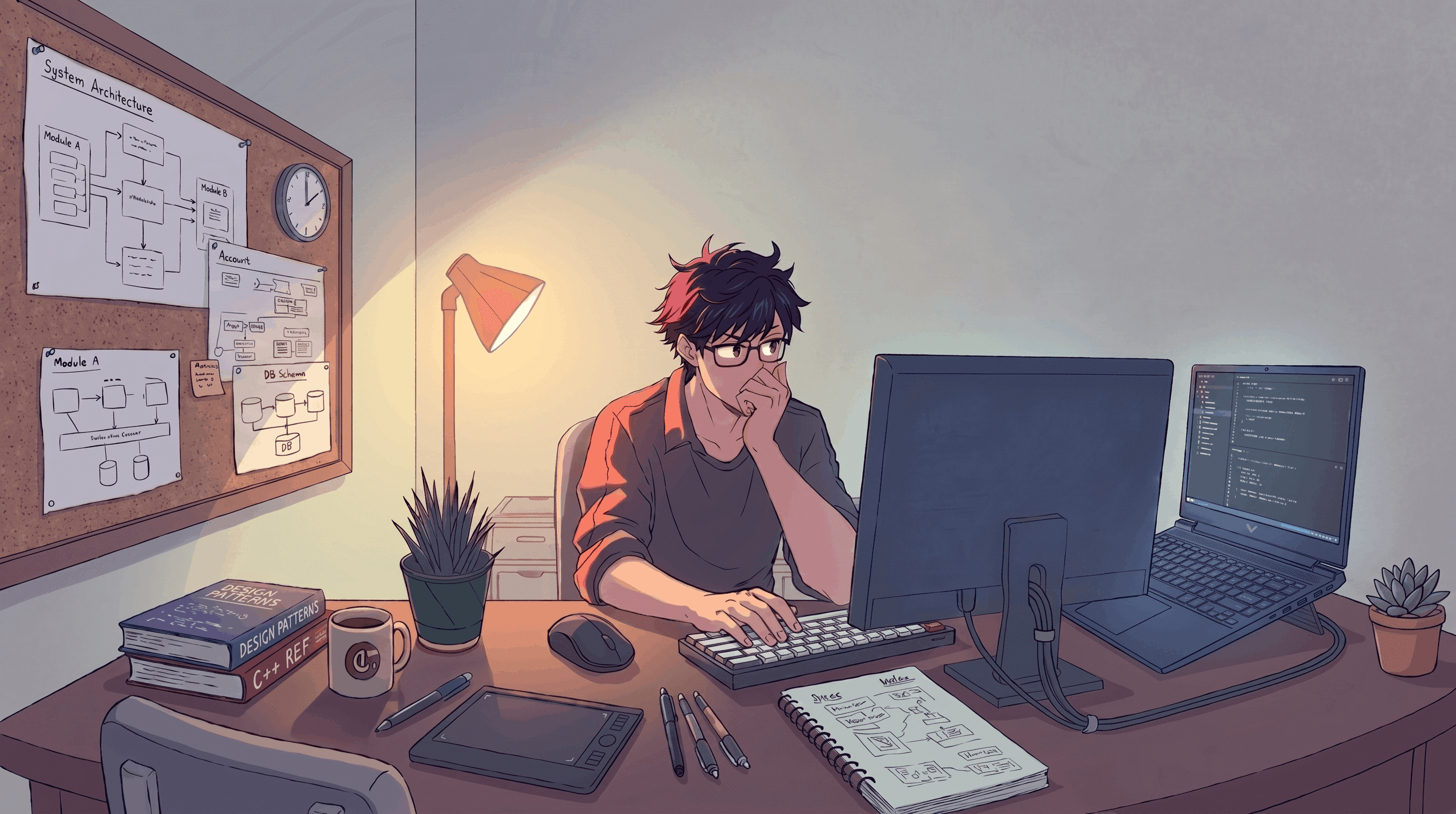 Basit Codes Workspace & Developer Illustration